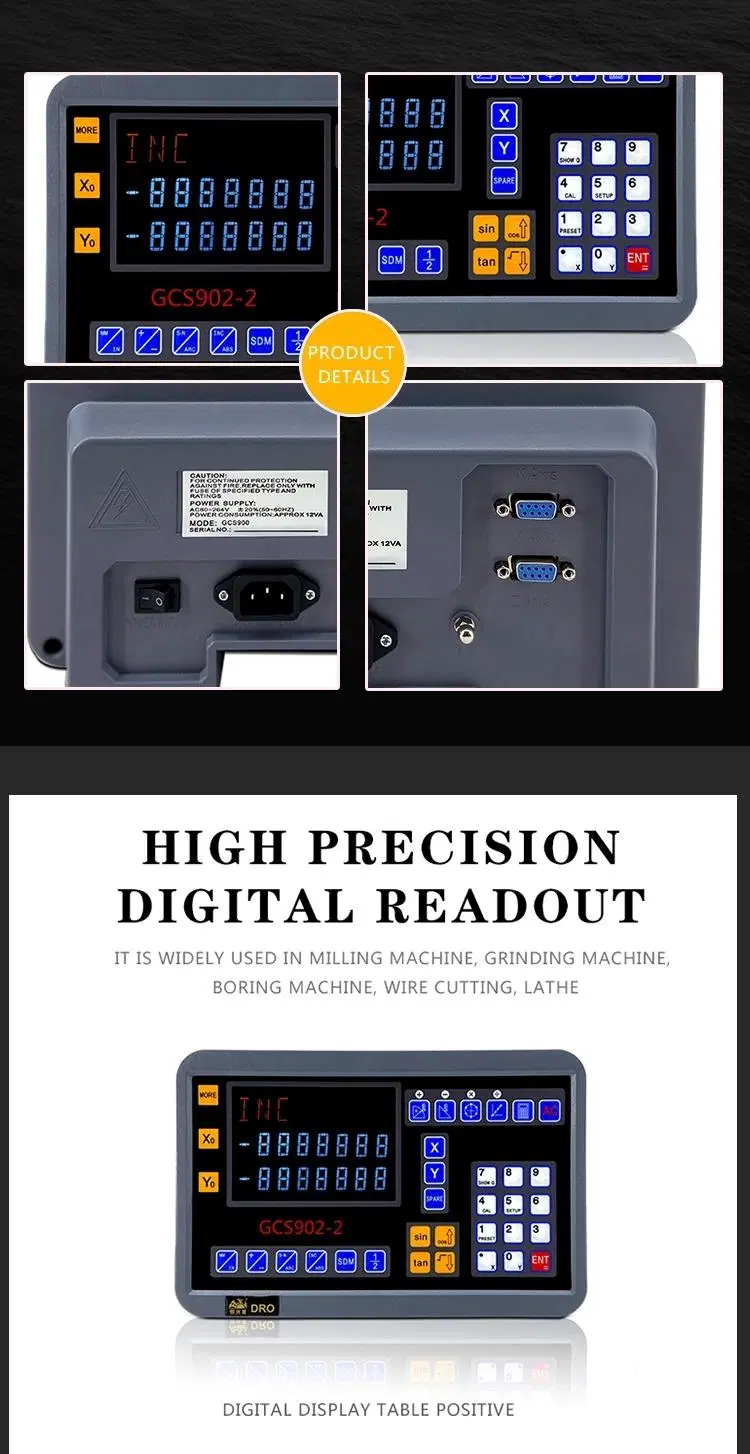 2 Axis Readout Digital Display Dro for Mill Lathe Machine and 2 Linear Scale